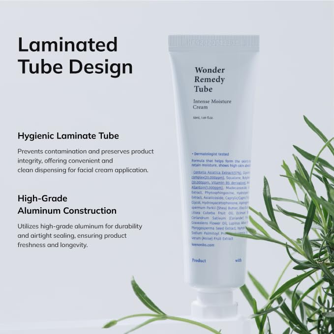 Dluxe Ave. keenoniks Wonder Remedy Intensive Hydrating Facial Moisturizing Cream - Ceramide CICA for Blemish & Redness Relief Skin Barrier Repair Care | Centella Asiatica Korean Daily Skincare - 3.38 Fl Oz