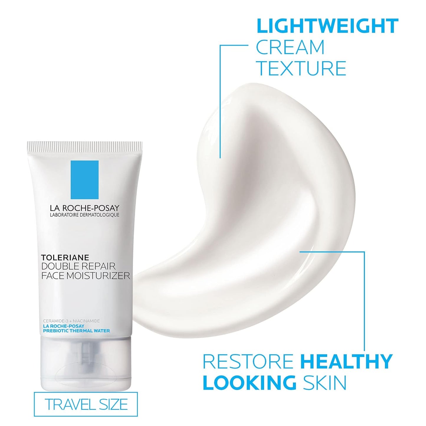 Dluxe Ave. La Roche-Posay Toleraine Skin Care Set Double Repair Face Moisturizer 40ml & Hydrating Gentle Cleanser 400ml Oil Free Moisturizer & Face Wash Formulated with Niacinamide