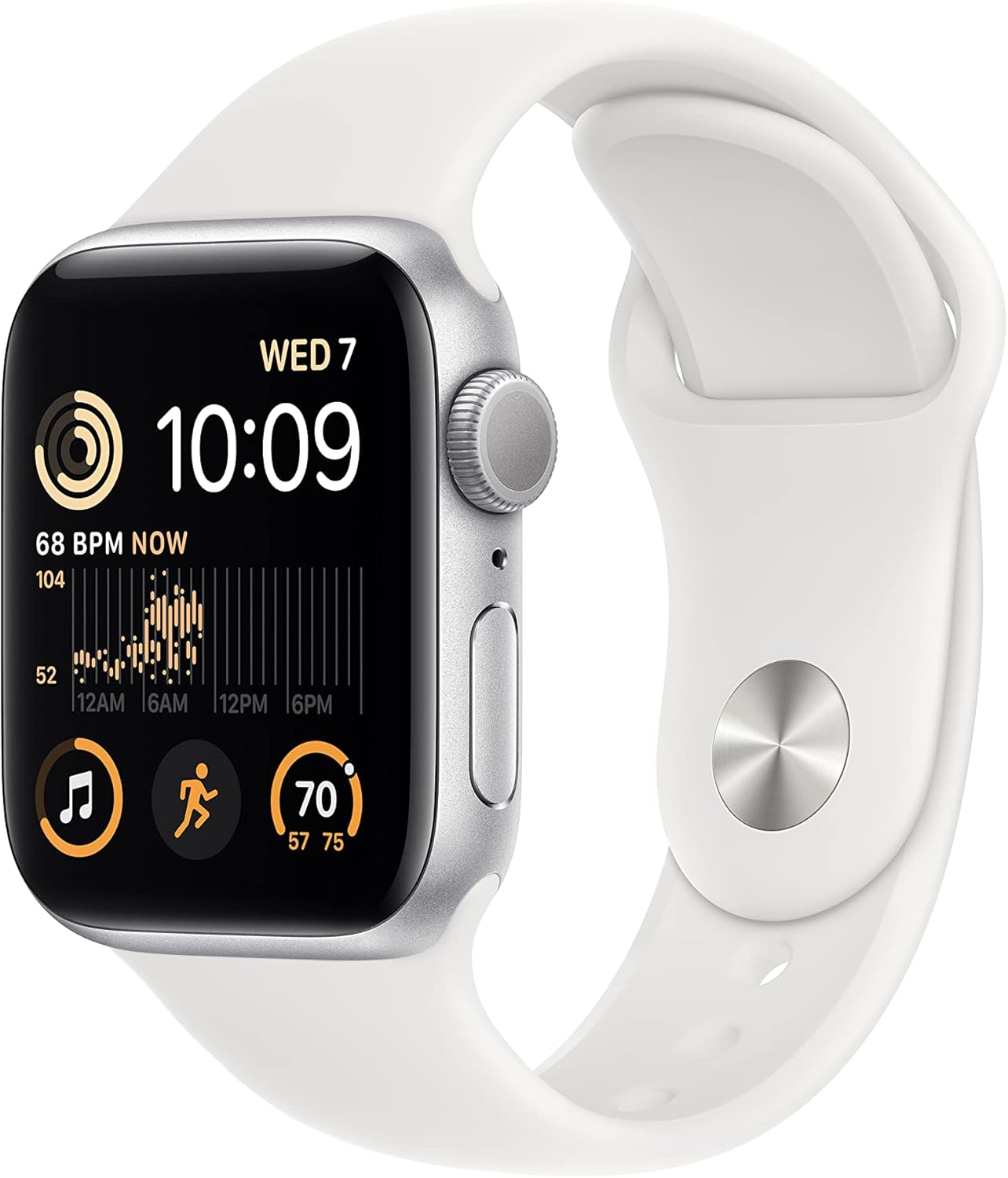 Dluxe Ave. Apple Watch SE (2nd Gen) (GPS 40mm) - Silver Aluminum Case with White Sport Band M/L (Renewed)