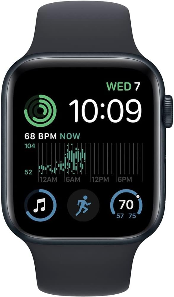 Dluxe Ave. Apple Watch SE (2nd Gen) (GPS + Cellular 40mm) - Midnight Aluminum Case with Midnight Sport Band S/M (Renewed)