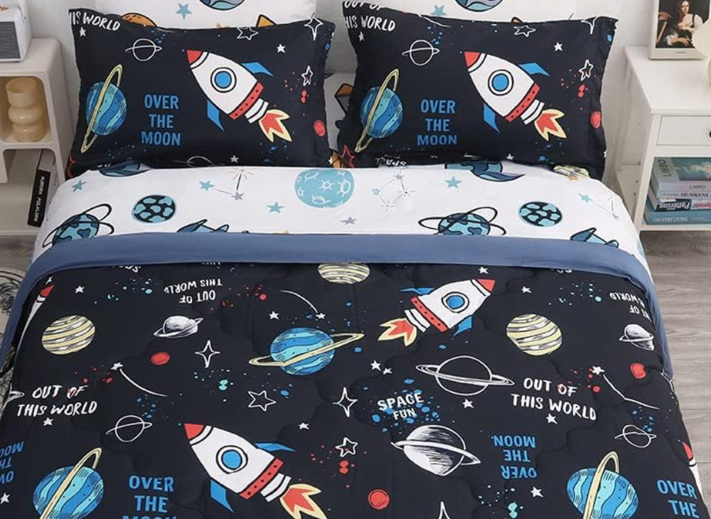 Dluxe Ave. ( TWIN ) 7 Pcs Comforter and Bedding Set