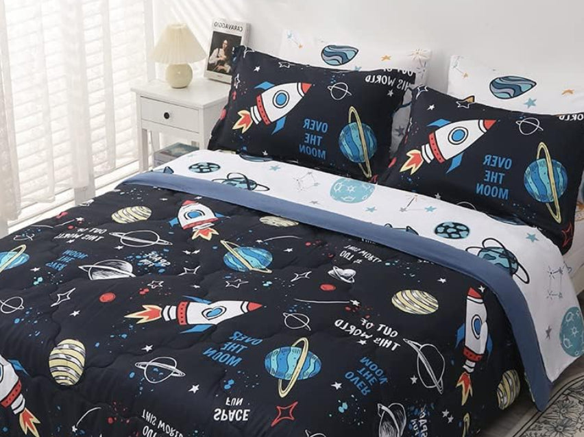 Dluxe Ave. ( TWIN ) 7 Pcs Comforter and Bedding Set
