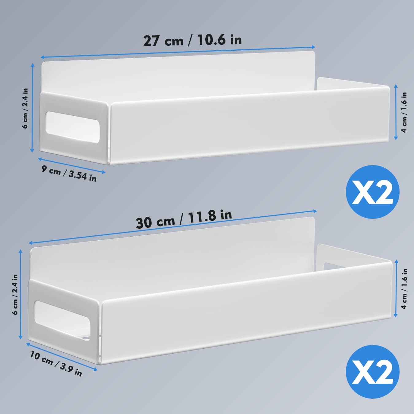 Dluxe Ave.Magnetic Spice Rack Organizer For Refrigerator/ (4 Pack White)