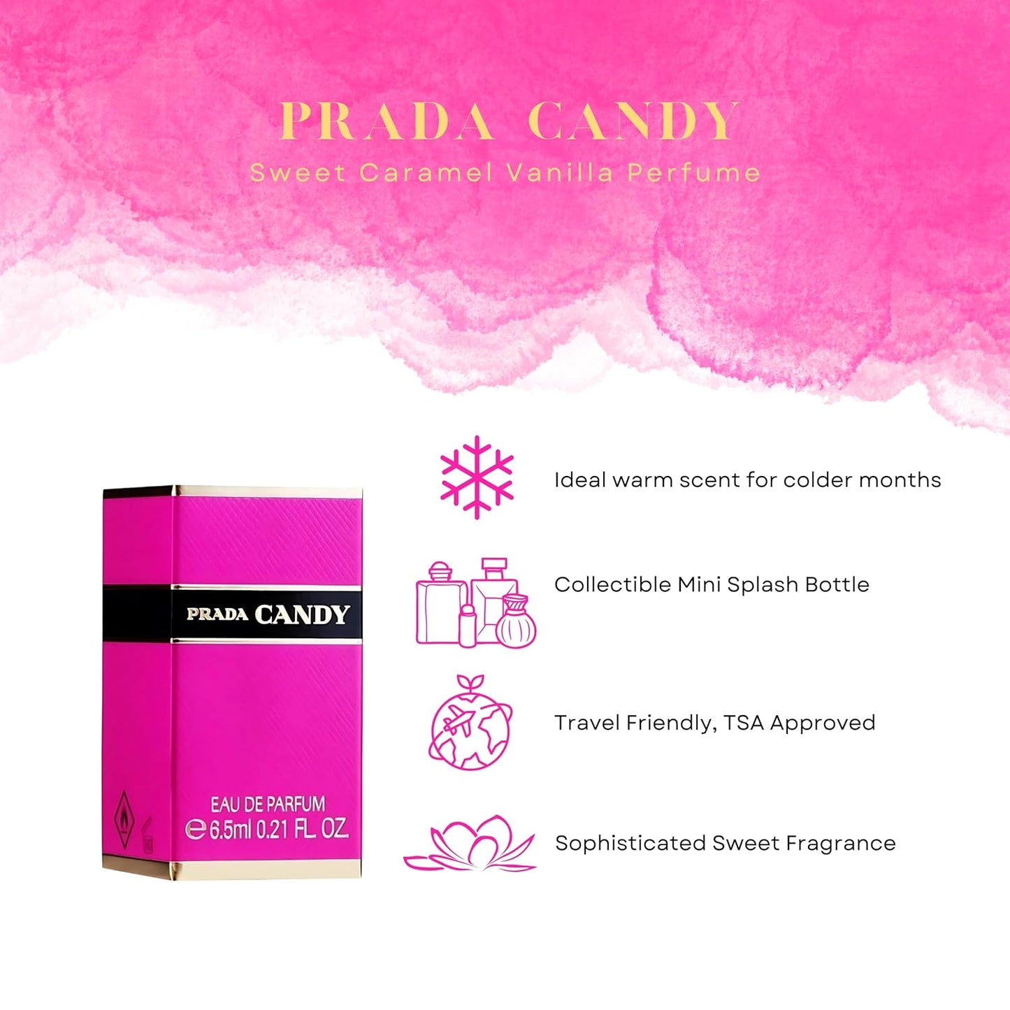Dluxe Ave. Prada Candy Mini Women Eau de Parfum Splash on Dabber 6.5 ml / 0.21 Fl Oz Blue