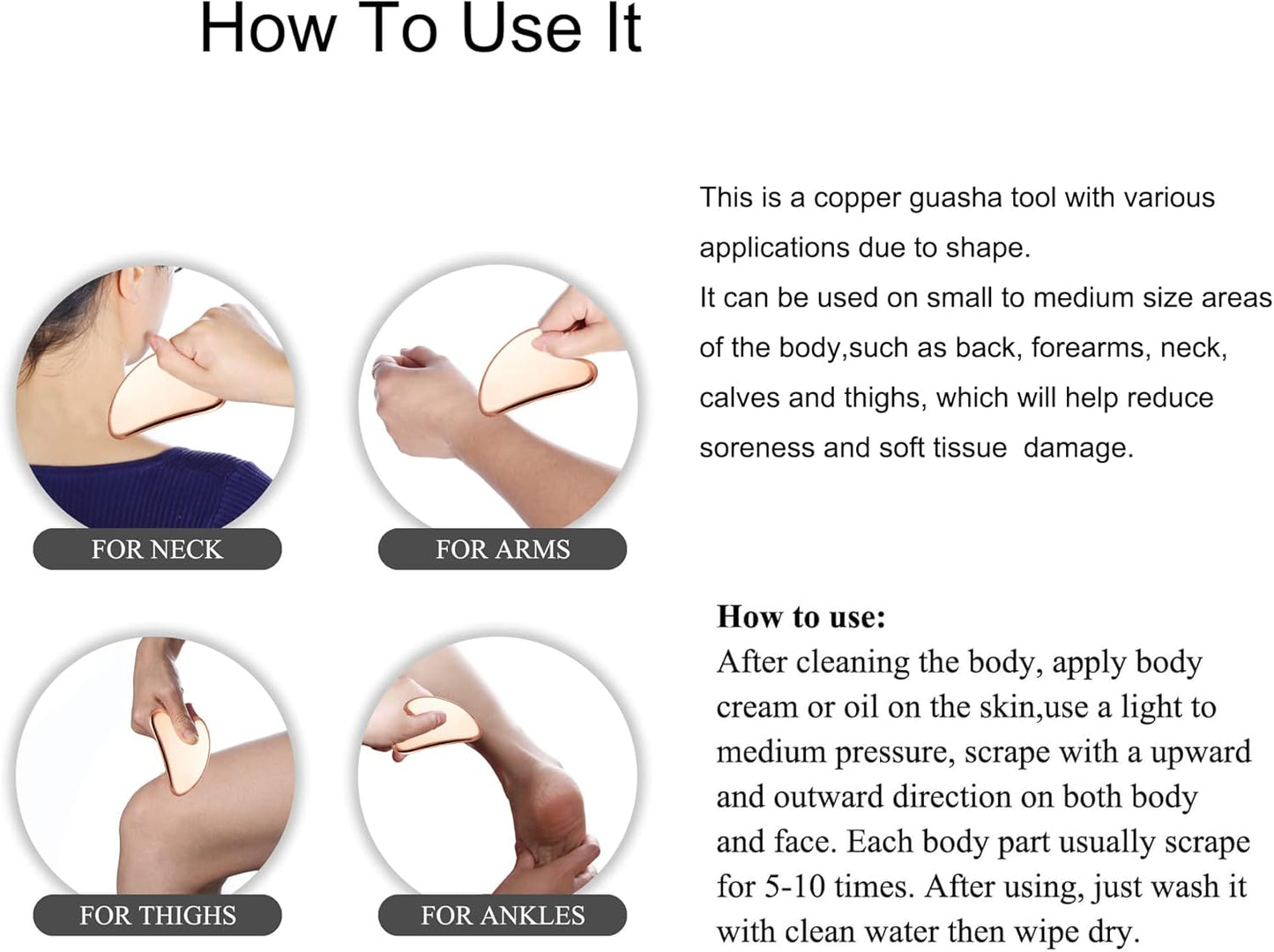 Dluxe Ave. MagEnergy Gua Sha Tool Pure Copper Scraping Facial Massager Guasha Board for Neck and Face Special Gifts for Grandparents Parents Friends