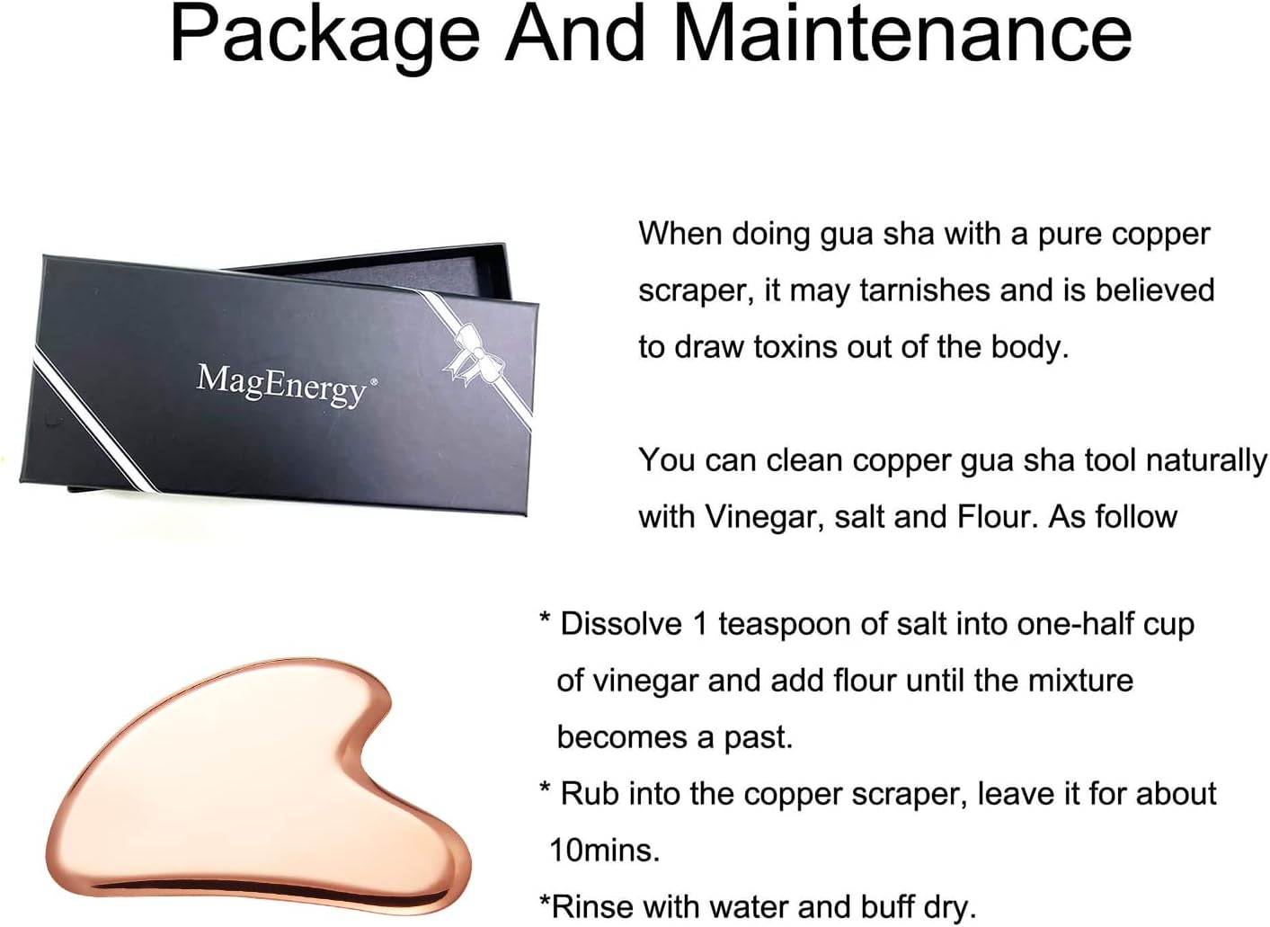 Dluxe Ave. MagEnergy Gua Sha Tool Pure Copper Scraping Facial Massager Guasha Board for Neck and Face Special Gifts for Grandparents Parents Friends
