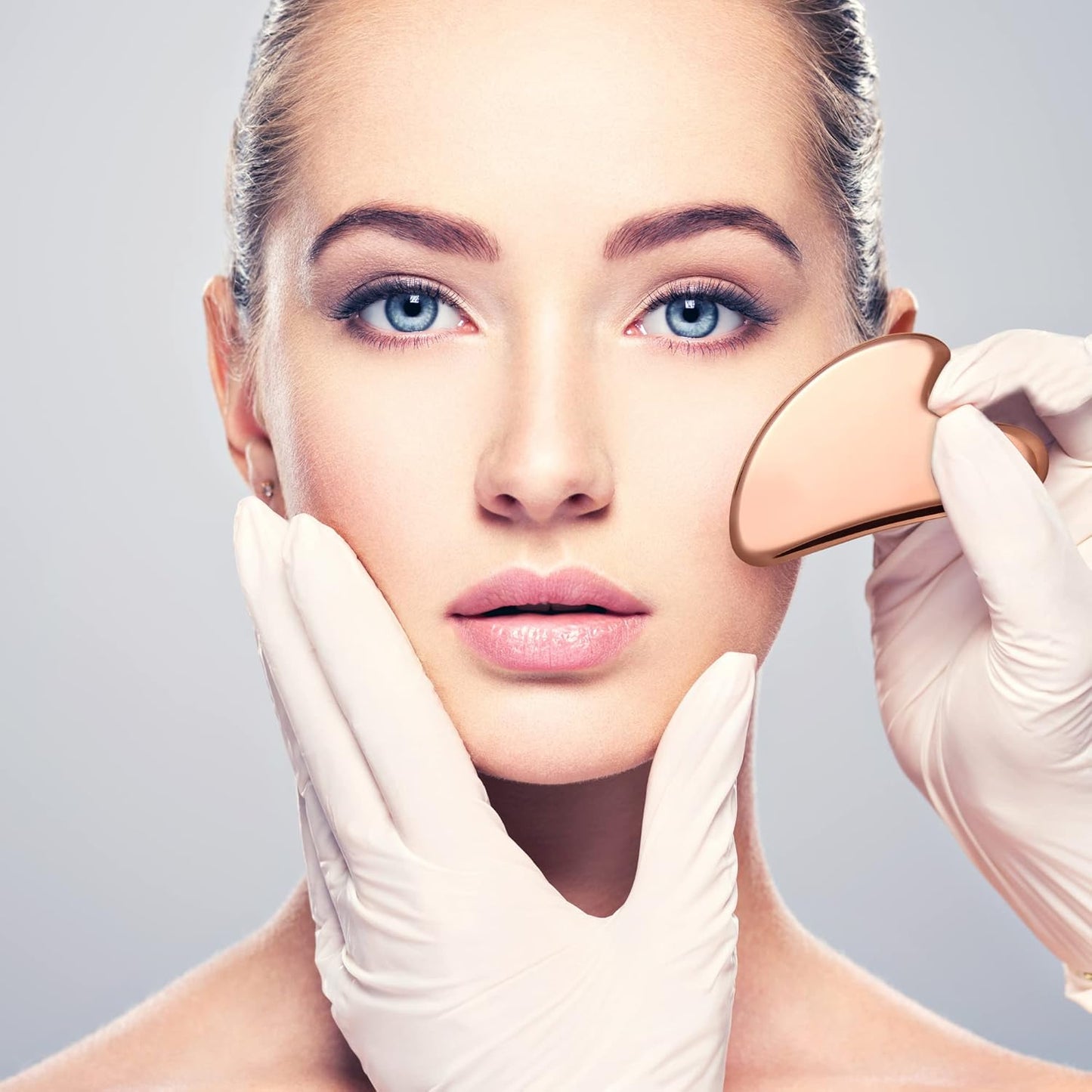 Dluxe Ave. MagEnergy Gua Sha Tool Pure Copper Scraping Facial Massager Guasha Board for Neck and Face Special Gifts for Grandparents Parents Friends