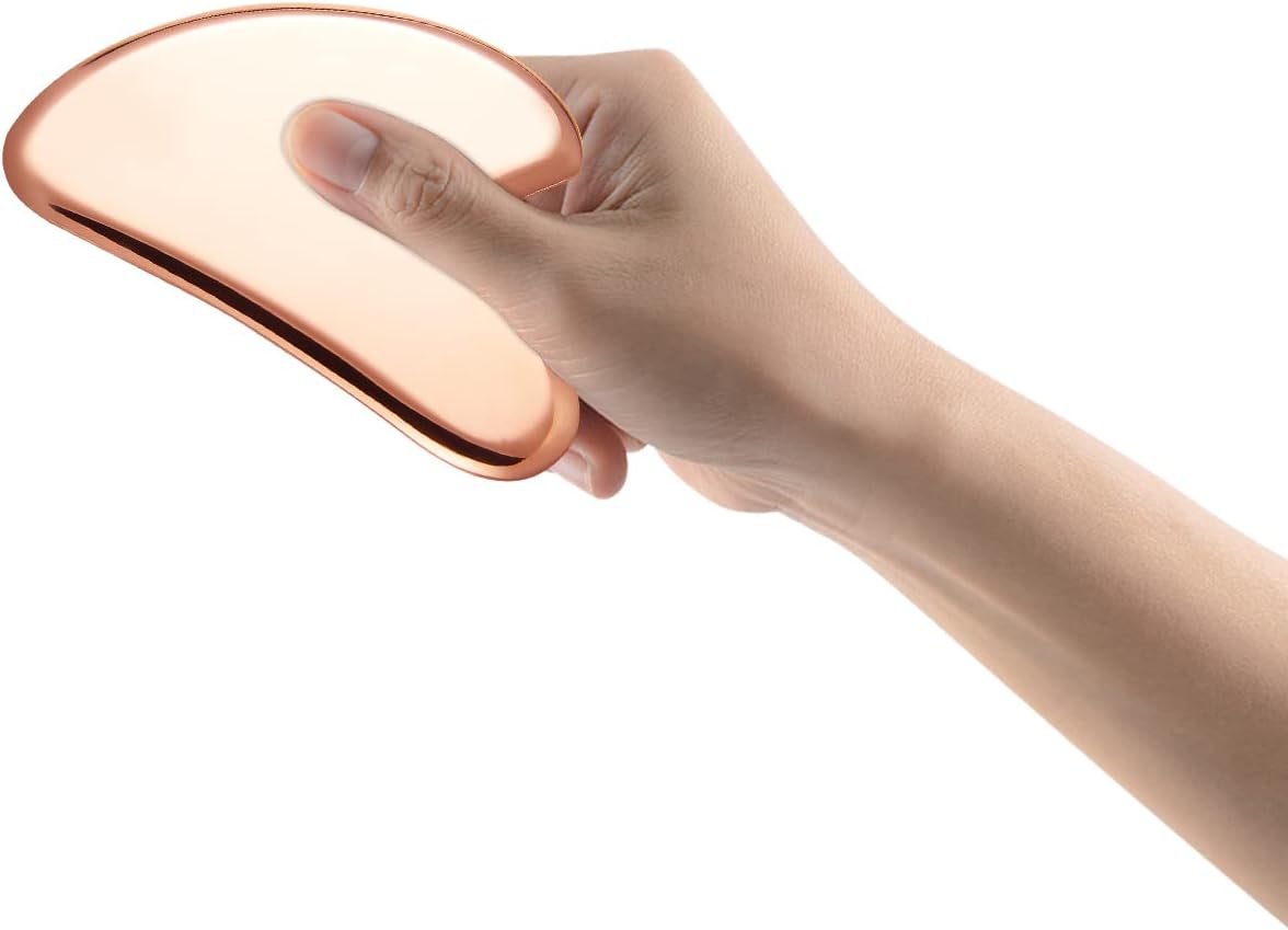 Dluxe Ave. MagEnergy Gua Sha Tool Pure Copper Scraping Facial Massager Guasha Board for Neck and Face Special Gifts for Grandparents Parents Friends