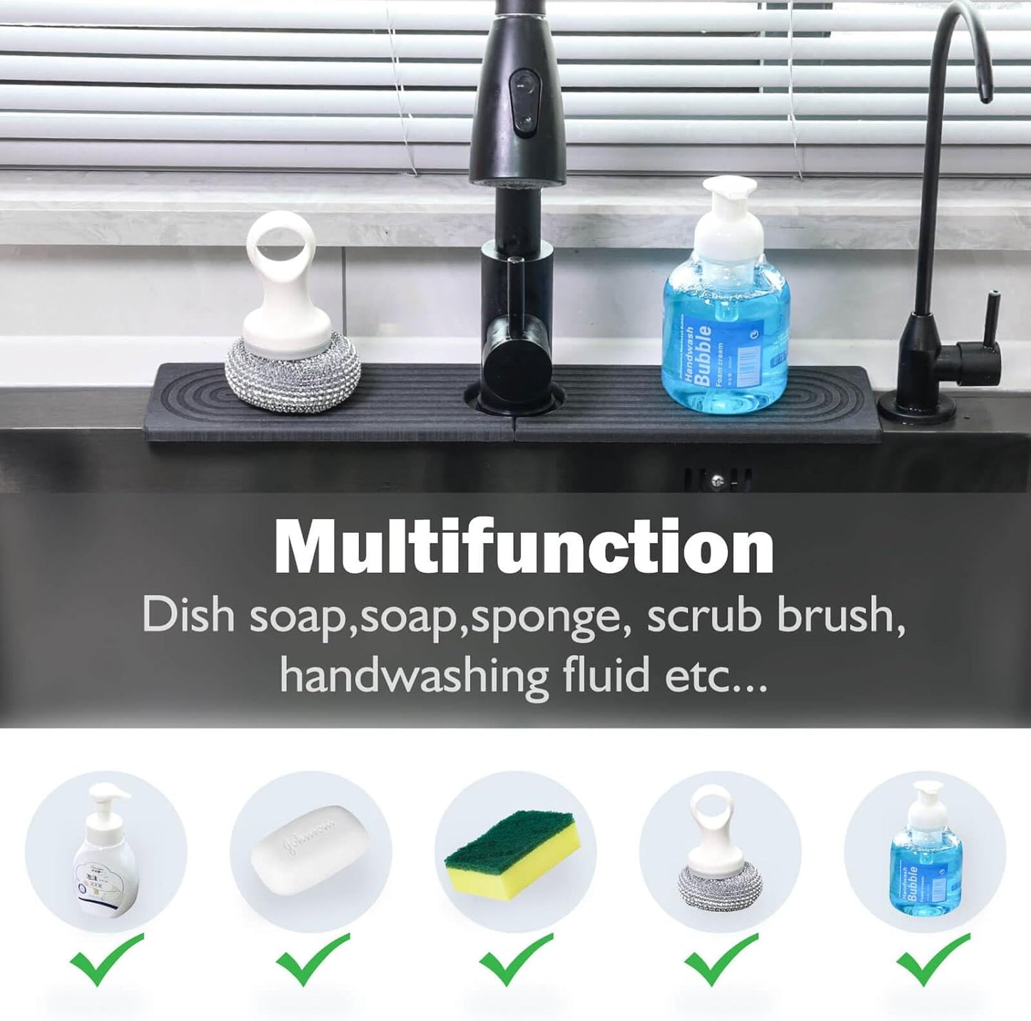 Dluxe Ave. Kitchen Sink Splash Guard/ Mat 18' X 4'