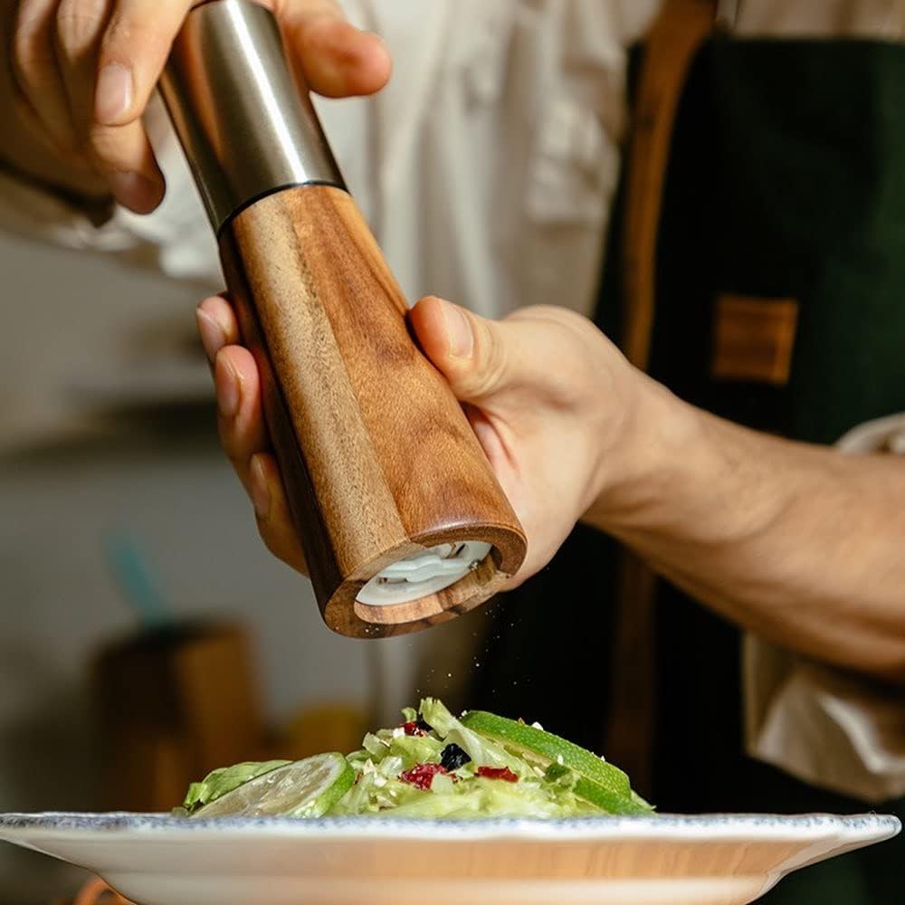 Dluxe Ave. KOCHIRAKOSO Gold Salt Shaker and Pepper Grinder SetStainless Steel Manual Salt Shaker and Pepper Mill