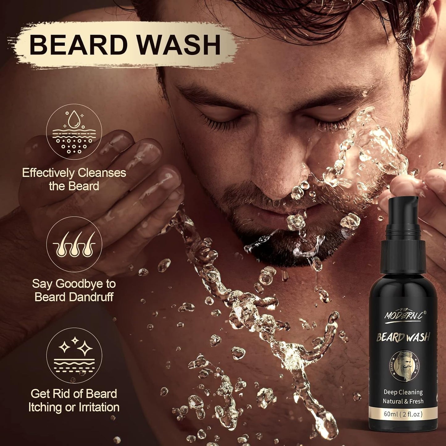 Dluxe Ave.  Beard Growth and Grooming Set - 6pcs  for Men