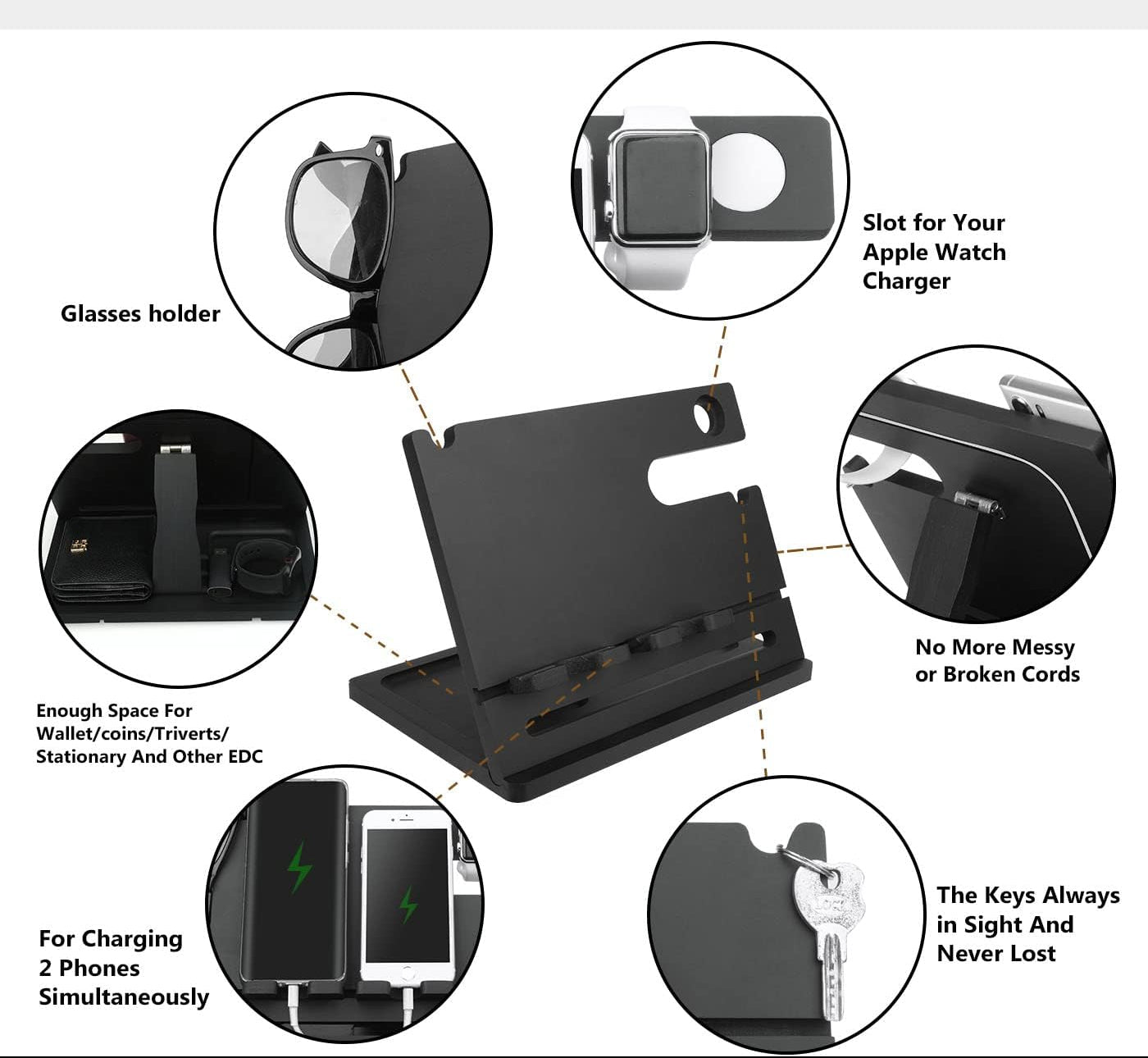 Dluxe Ave. Double Phone Docking Station/ Black