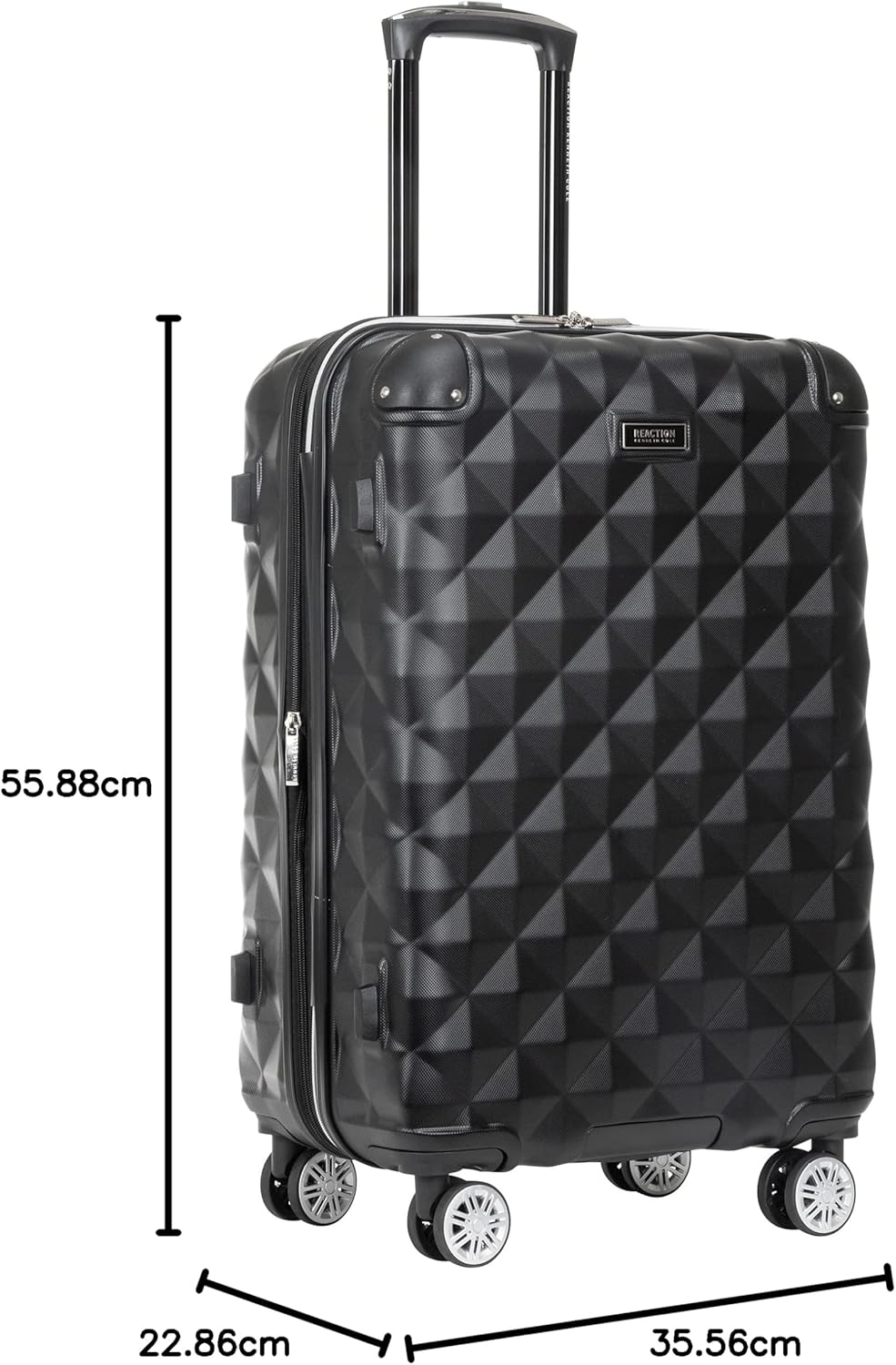 Dluxe Ave. Kenneth Cole Diamond Tower Collection/ Lightweight/ Hardside Expandable/ 8 Wheel Spinner/ (Black) 24-Inch