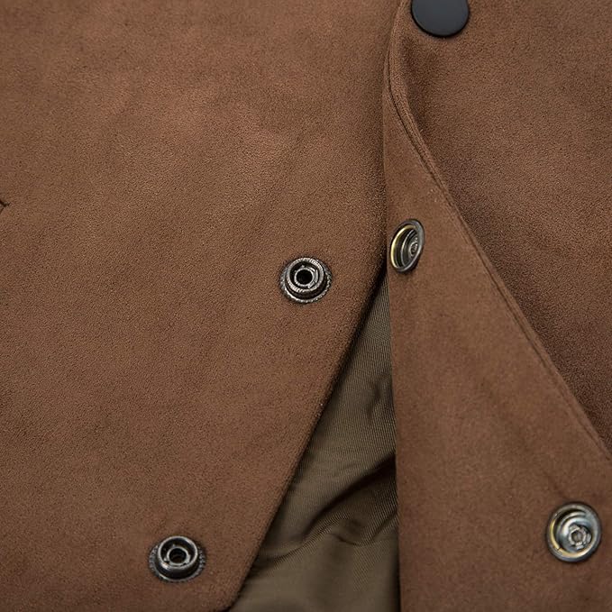 Dluxe Ave. (MEDIUM) Mens Suede Leather Suit Vest/ Casual Western Vest/ Brown