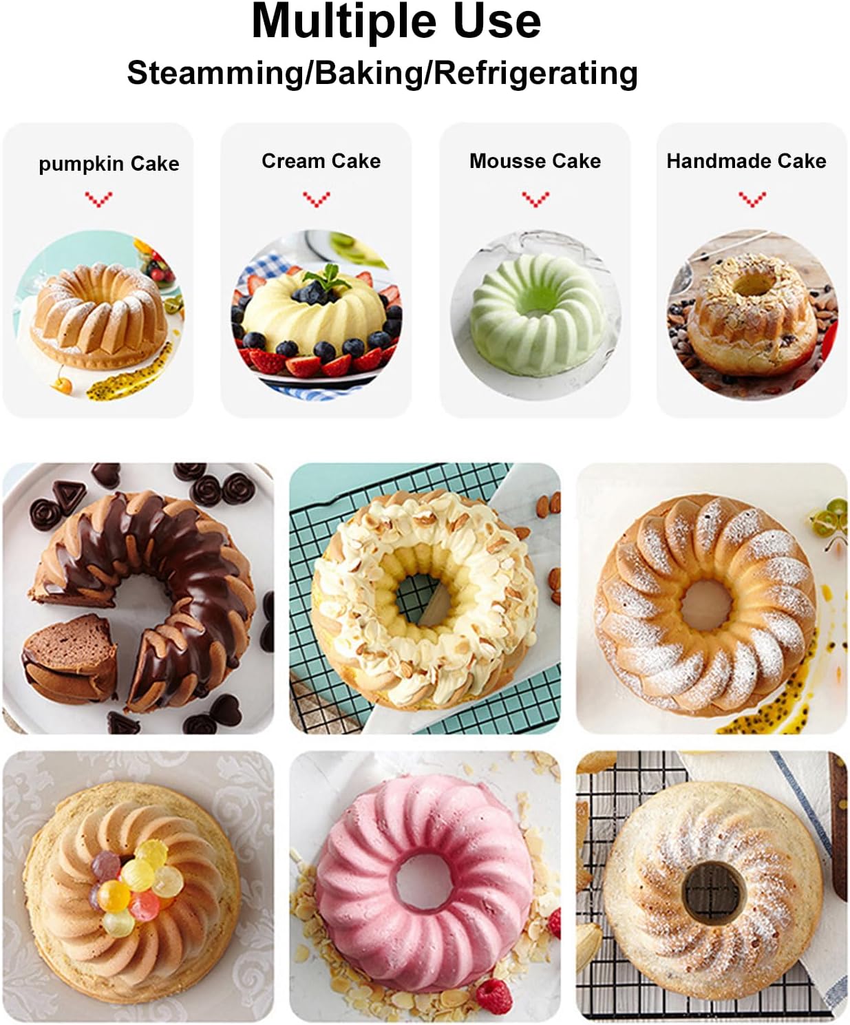Dluxe Ave. 4 Inch Silicone Mini Bundt Cake Pan Set
