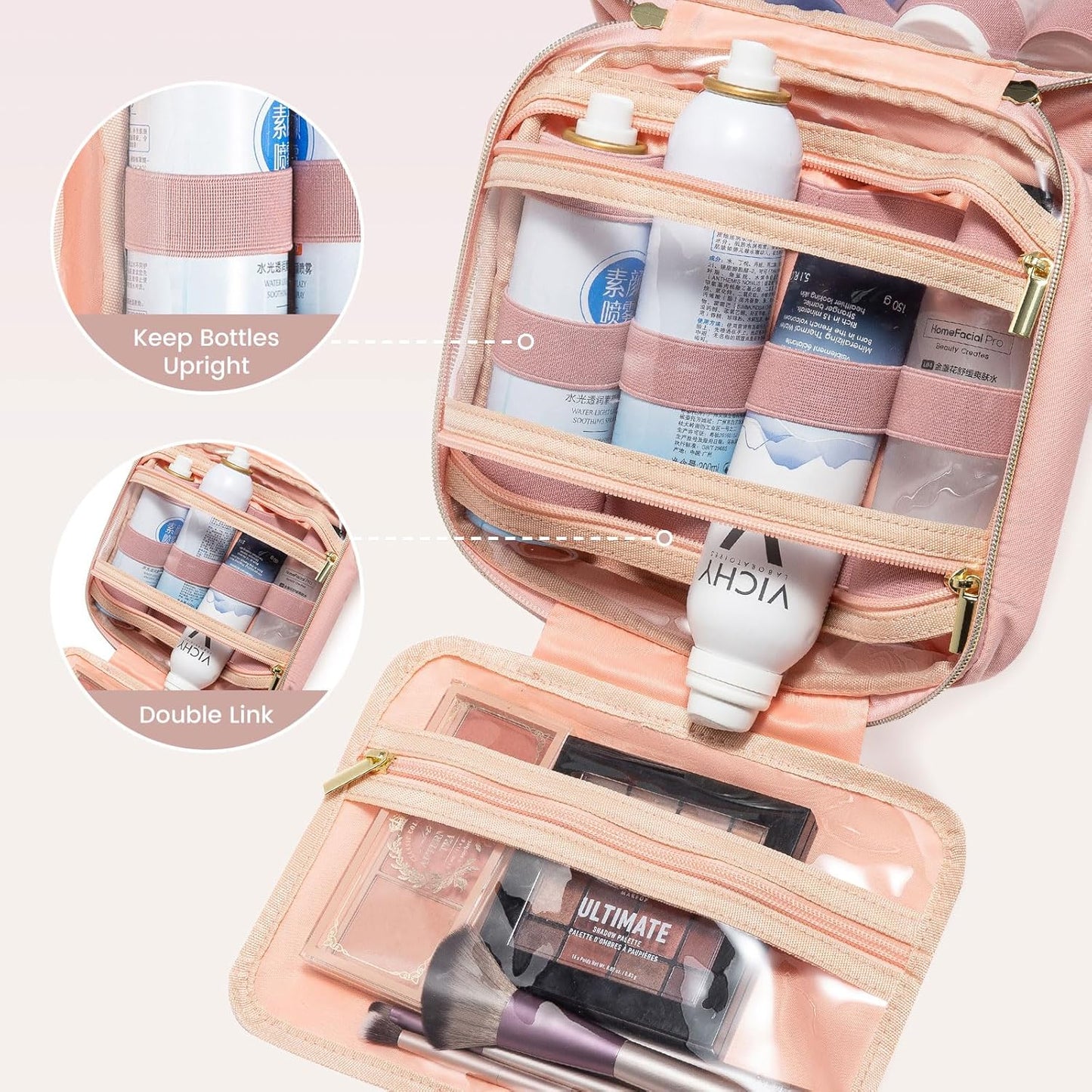 Dluxe Ave. Travel Toiletry Bag / Pink