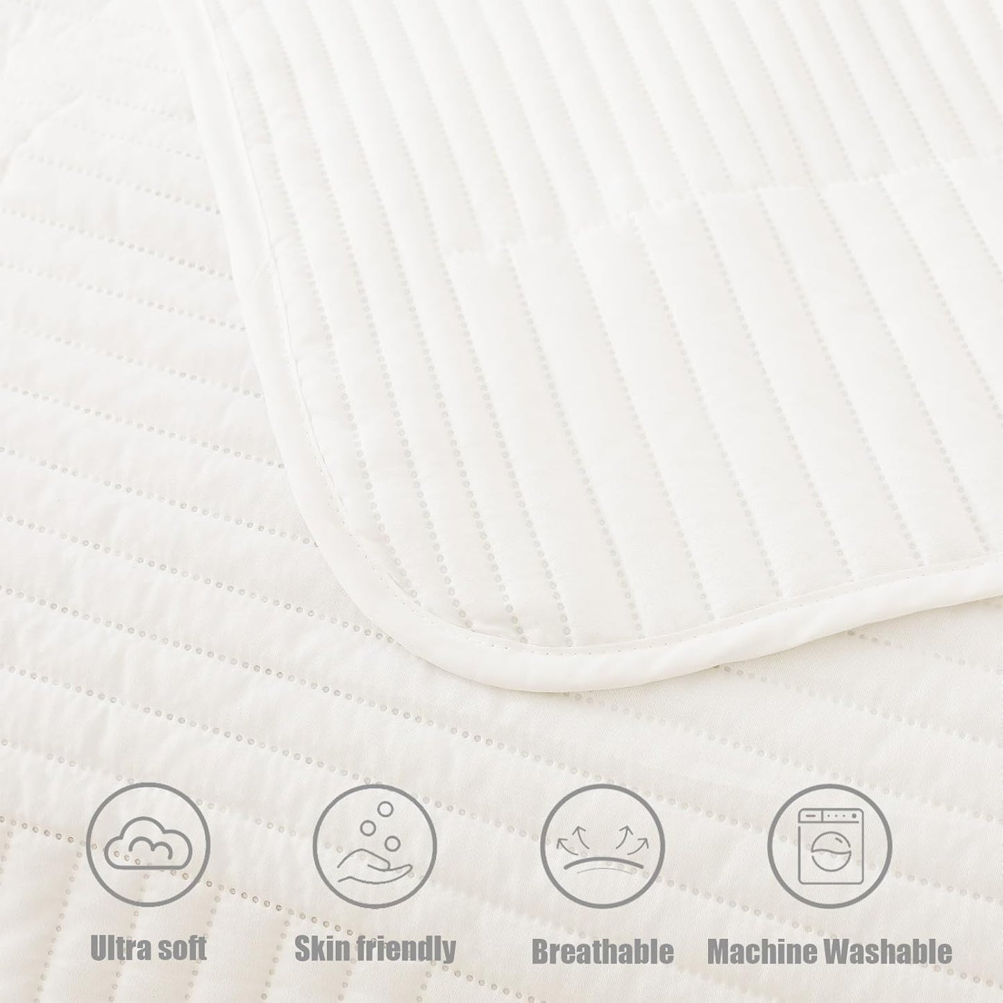 Dluxe Ave. ( KING ) 3 Pcs Ultra Soft Quilt Bedding Set/Lightweight Bedspreads for All Seasons/ White