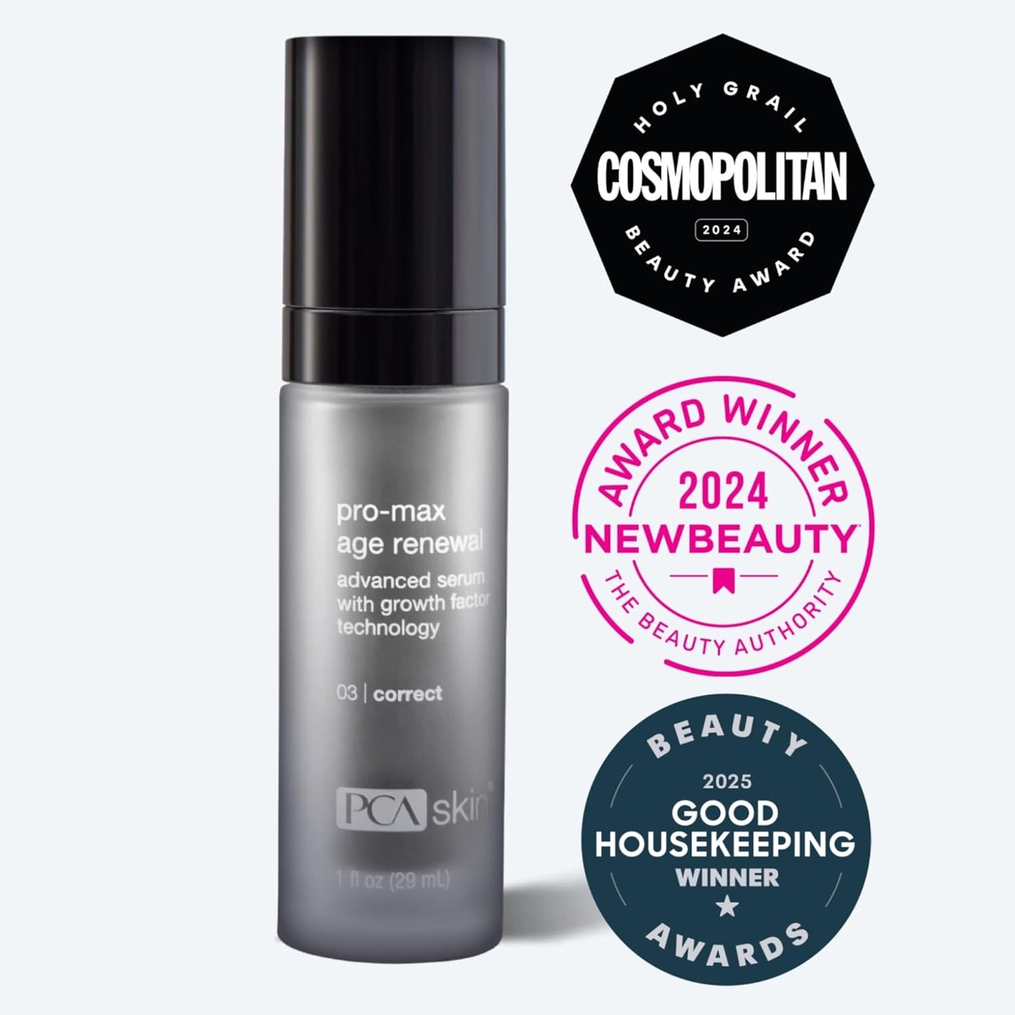 Dluxe Ave. PCA SKIN Pro Max Age Renewal Anti Aging Serum Anti Aging Face Serum for Reducing Wrinkles and Sagging Skin Helps Lift and Firm Skin on Face and Neck Safe For All Skin Types 1.0 oz Pump Bottle