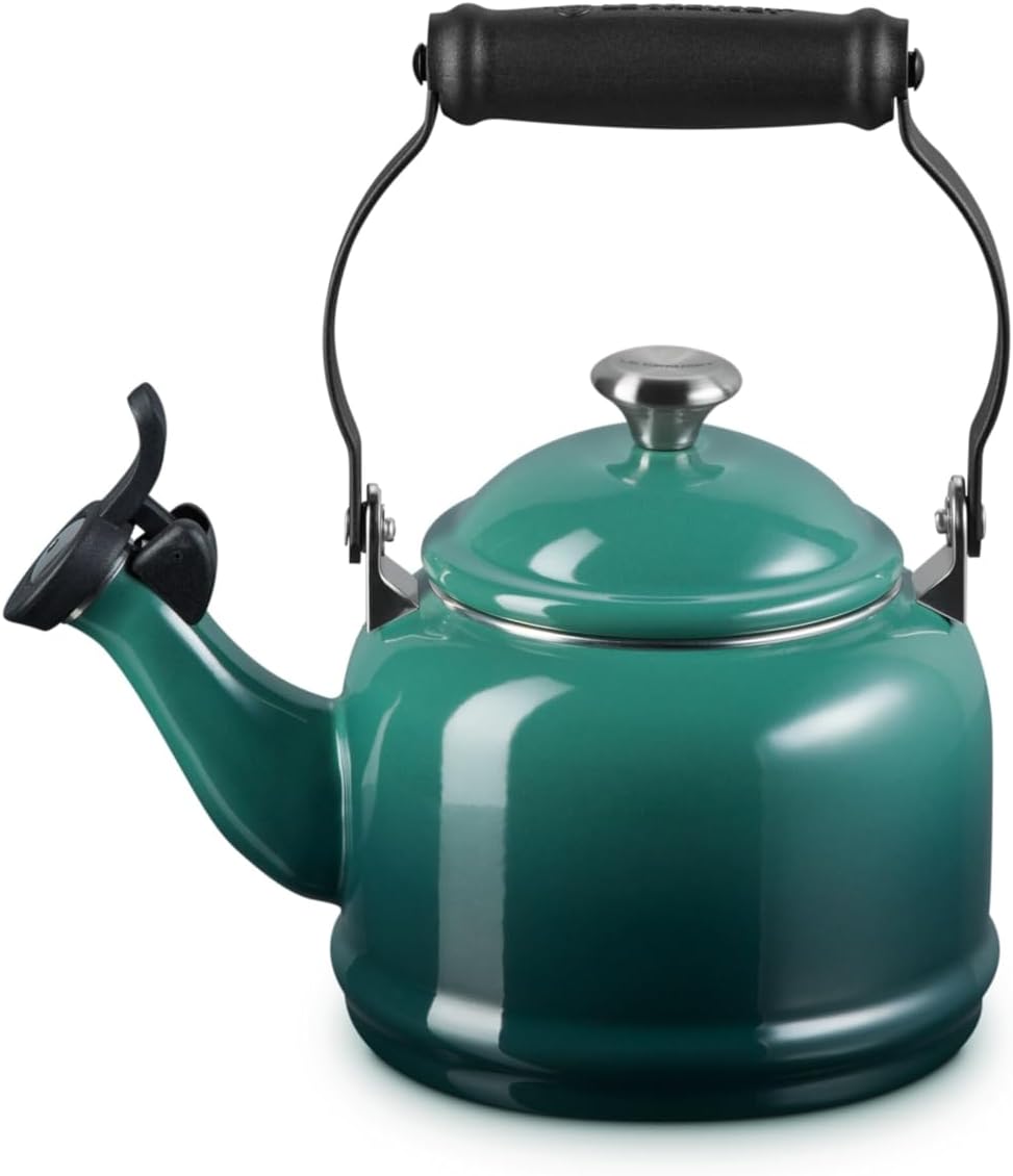 Dluxe Ave. ( Limited Edition)  Enamel On Steel Demi Tea Kettle with Metal Finishes 1.25 qt Artichaut