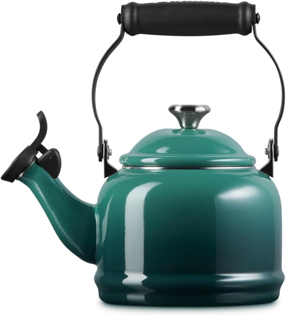 Dluxe Ave. ( Limited Edition)  Enamel On Steel Demi Tea Kettle with Metal Finishes 1.25 qt Artichaut