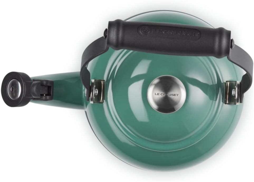 Dluxe Ave. ( Limited Edition)  Enamel On Steel Demi Tea Kettle with Metal Finishes 1.25 qt Artichaut