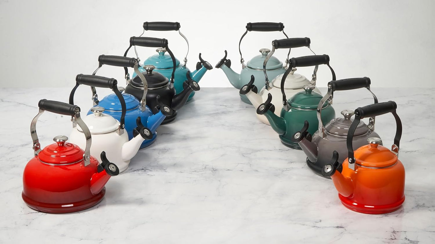 Dluxe Ave. ( Limited Edition)  Enamel On Steel Demi Tea Kettle with Metal Finishes 1.25 qt Artichaut
