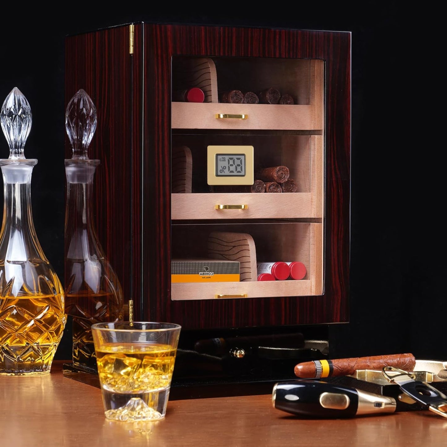 Dluxe Ave. 100-150 Cigar Storage/ Drawers/ Spanish Cedar/ Lined