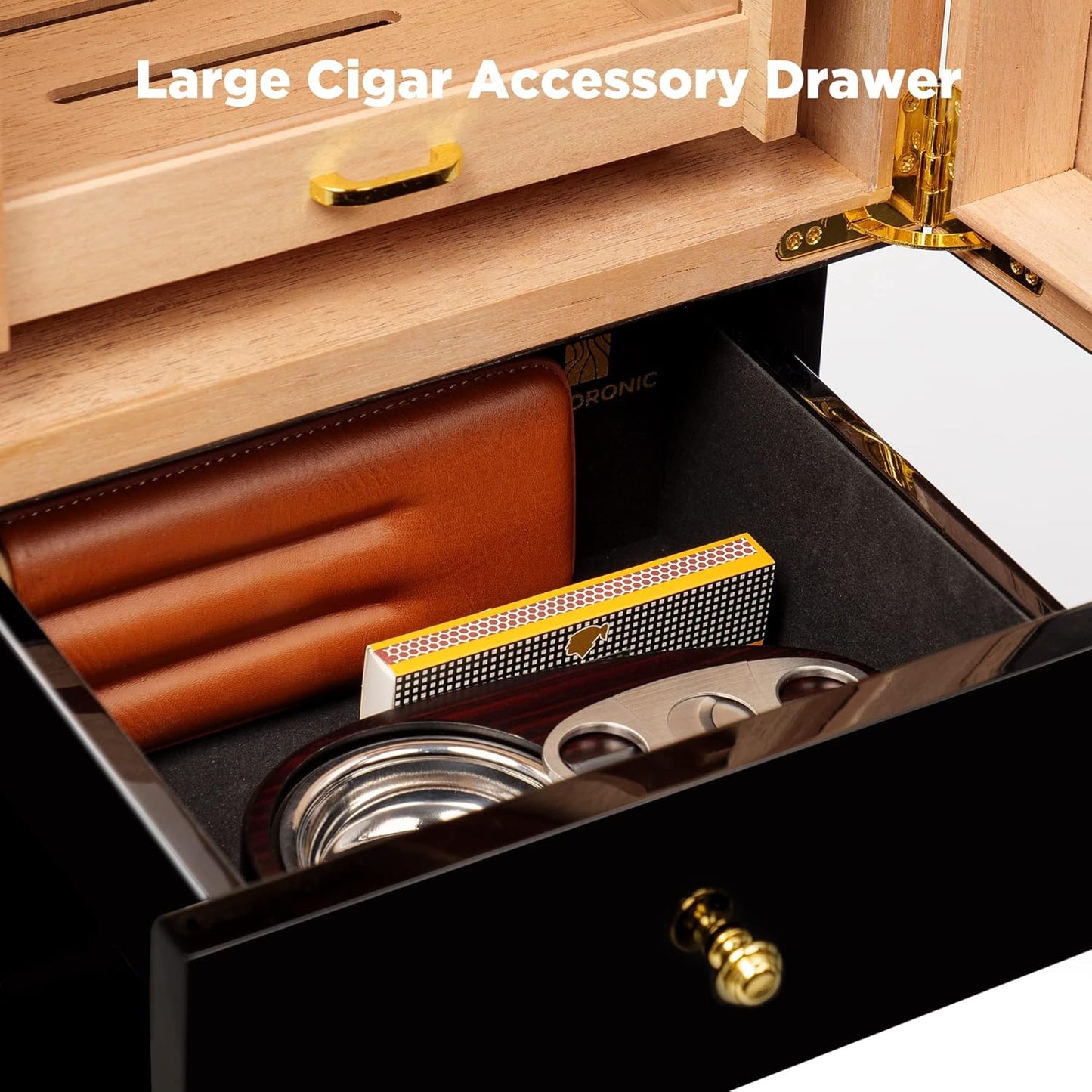 Dluxe Ave. 100-150 Cigar Storage/ Drawers/ Spanish Cedar/ Lined