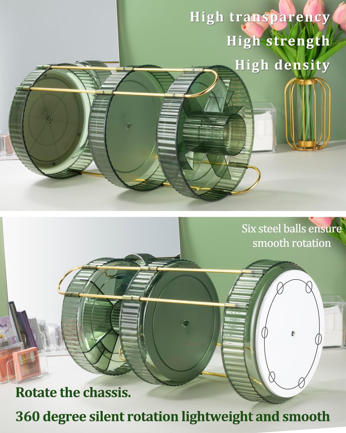 Dluxe Ave. 360 ° rotary makeup organizer bathroom counter organizer