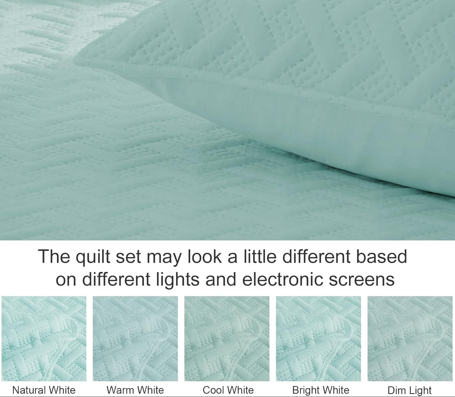 Dluxe Ave. ( FULL/ QUEEN )  3 Pieces Quilt  Bedding Set/ Aqua Green