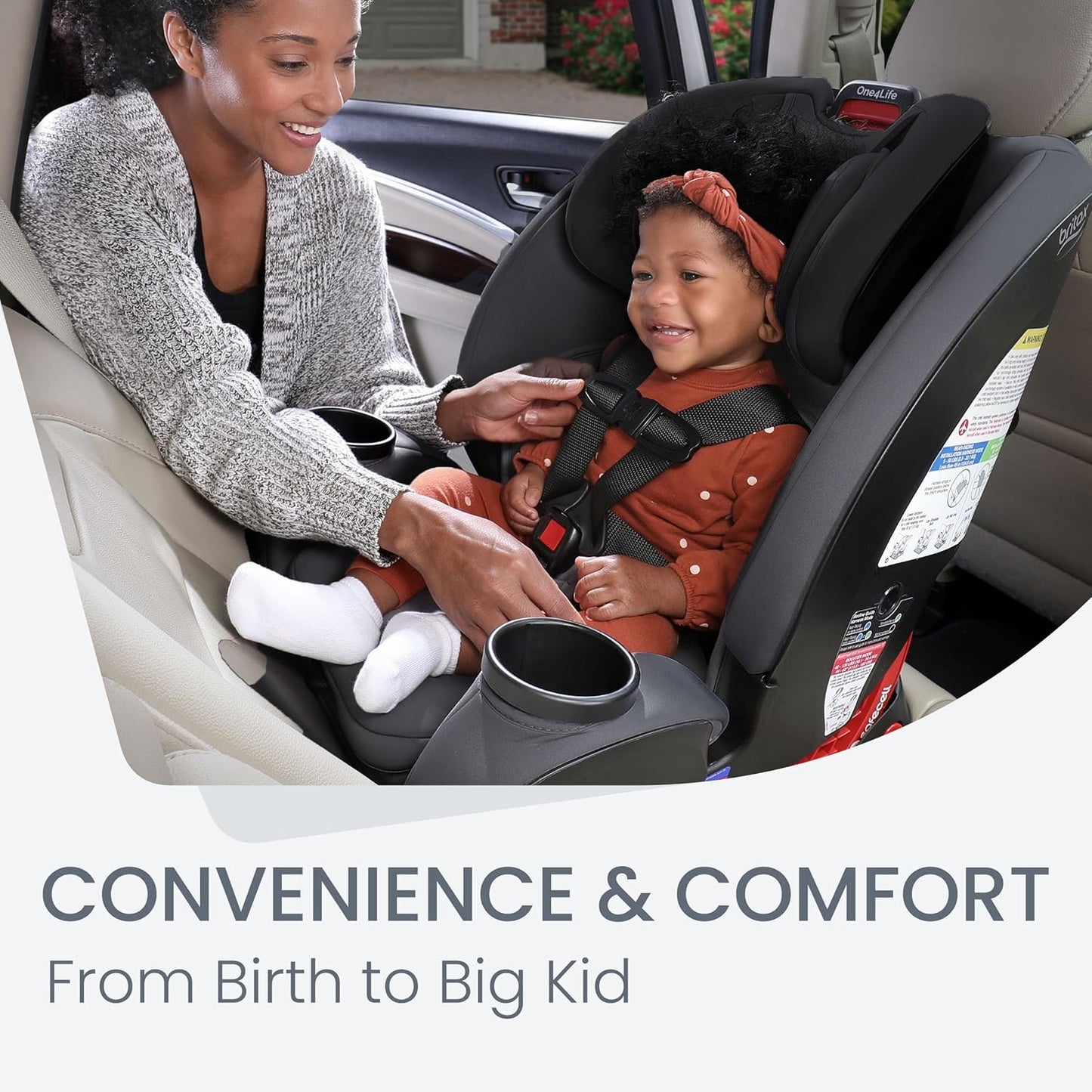 Dluxe Ave. Convertible Car Seat/ 5 to 120 Pounds/ Converts from Rear-Facing Infant Car Seat to Forward-Facing/ Booster Seat/  Onyx Stone