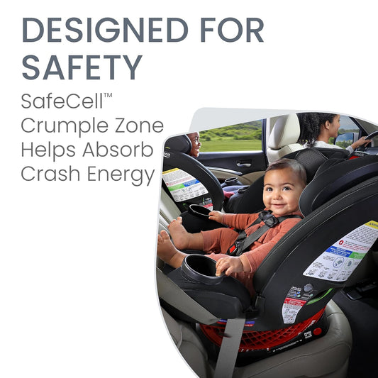 Dluxe Ave. Convertible Car Seat/ 5 to 120lbs/ Converts from Rear-Facing Infant Car Seat to Forward-Facing/ Booster Seat/  Cool Flow Carbon