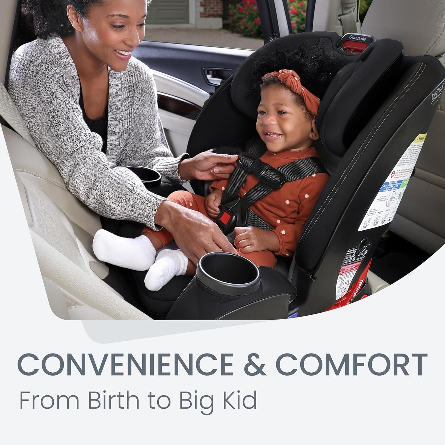 Dluxe Ave. Convertible Car Seat/ 5 to 120lbs/ Converts from Rear-Facing Infant Car Seat to Forward-Facing/ Booster Seat/  Cool Flow Carbon