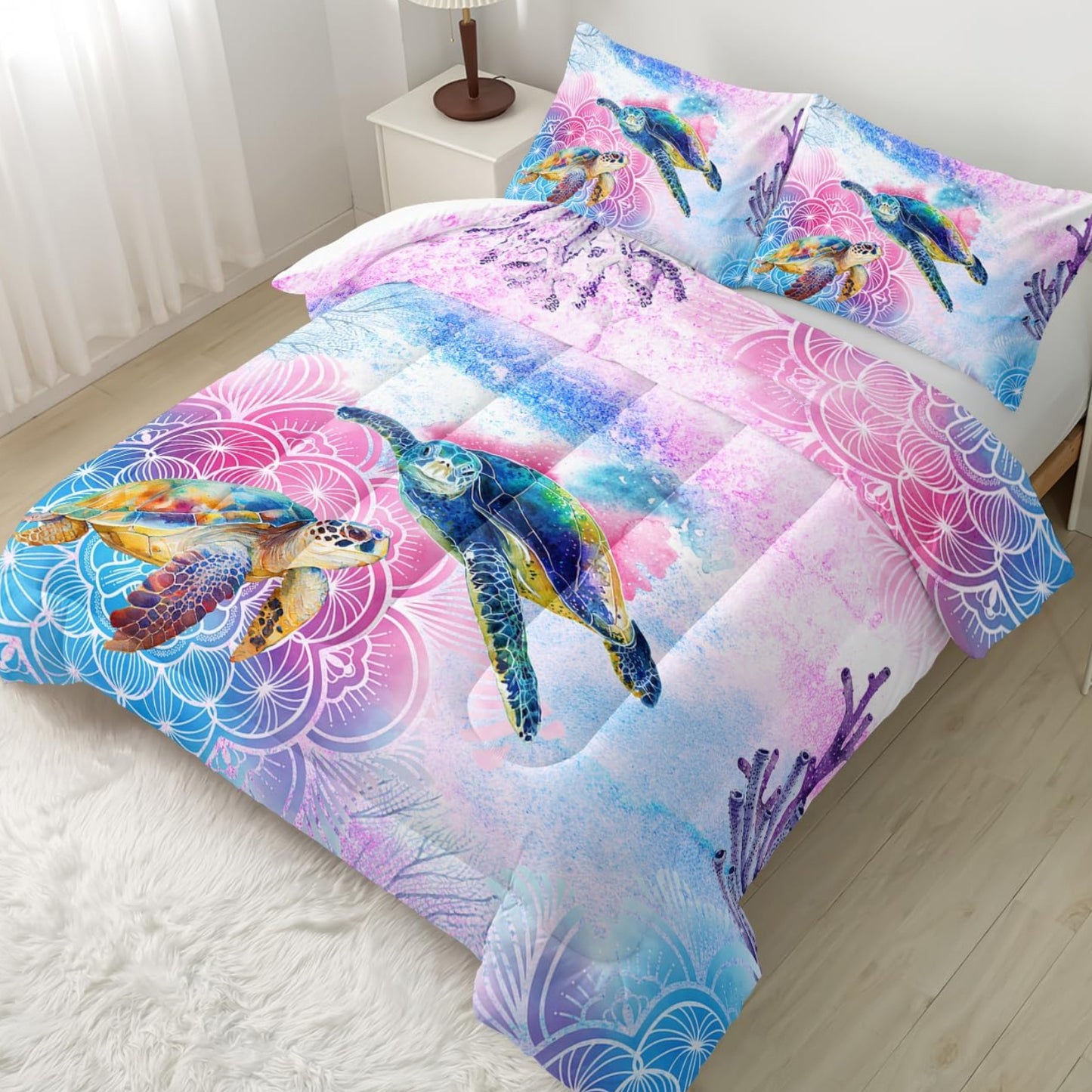 Dluxe Ave. ( QUEEN ) 3 Pcs Comforter and Bedding Set