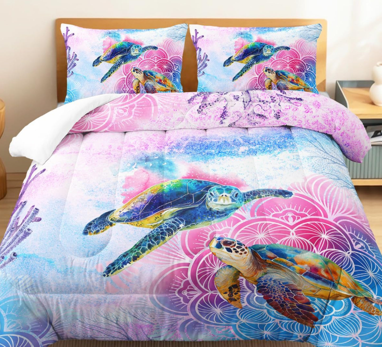 Dluxe Ave. ( QUEEN ) 3 Pcs Comforter and Bedding Set