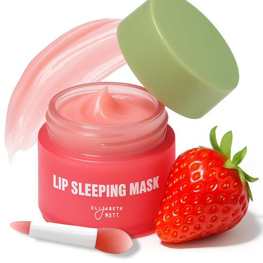 Dluxe Ave. Elizabeth Mott Lip Sleeping Mask - Overnight Lip Treatment Mask with Peptides to Repair & Restore Dry Chapped and Cracked Lips - Plumps Hydrates Nourishes 0.71 oz