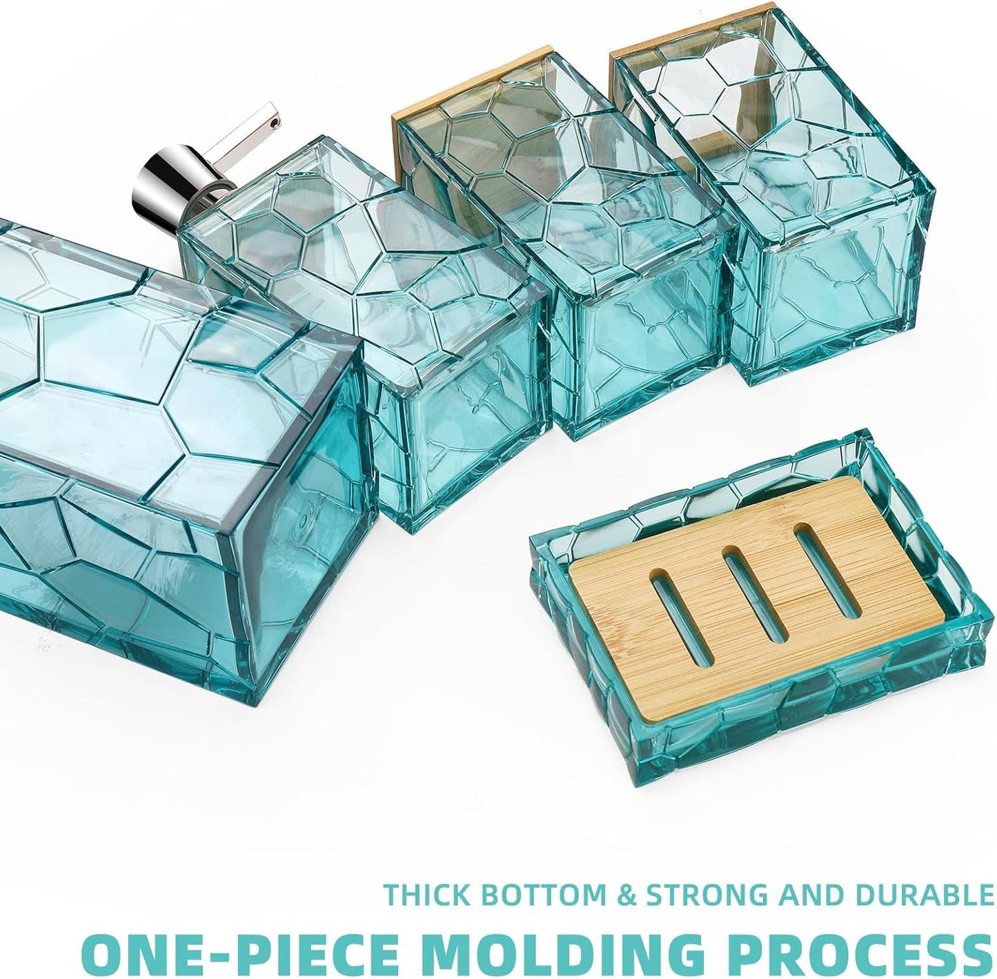 Dluxe Ave. GAHEFY Teal Blue Beach Bathroom Accessories Set (Teal)