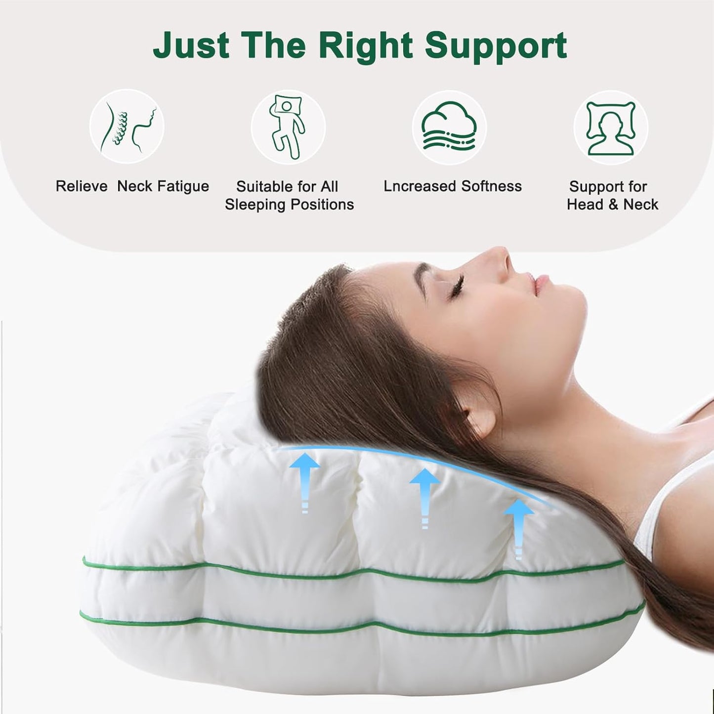 Dluxe Ave. ( QUEEN ) Fluffy Support Bed Pillow, Pack of 1, Luxury Hotel Quality  (White)