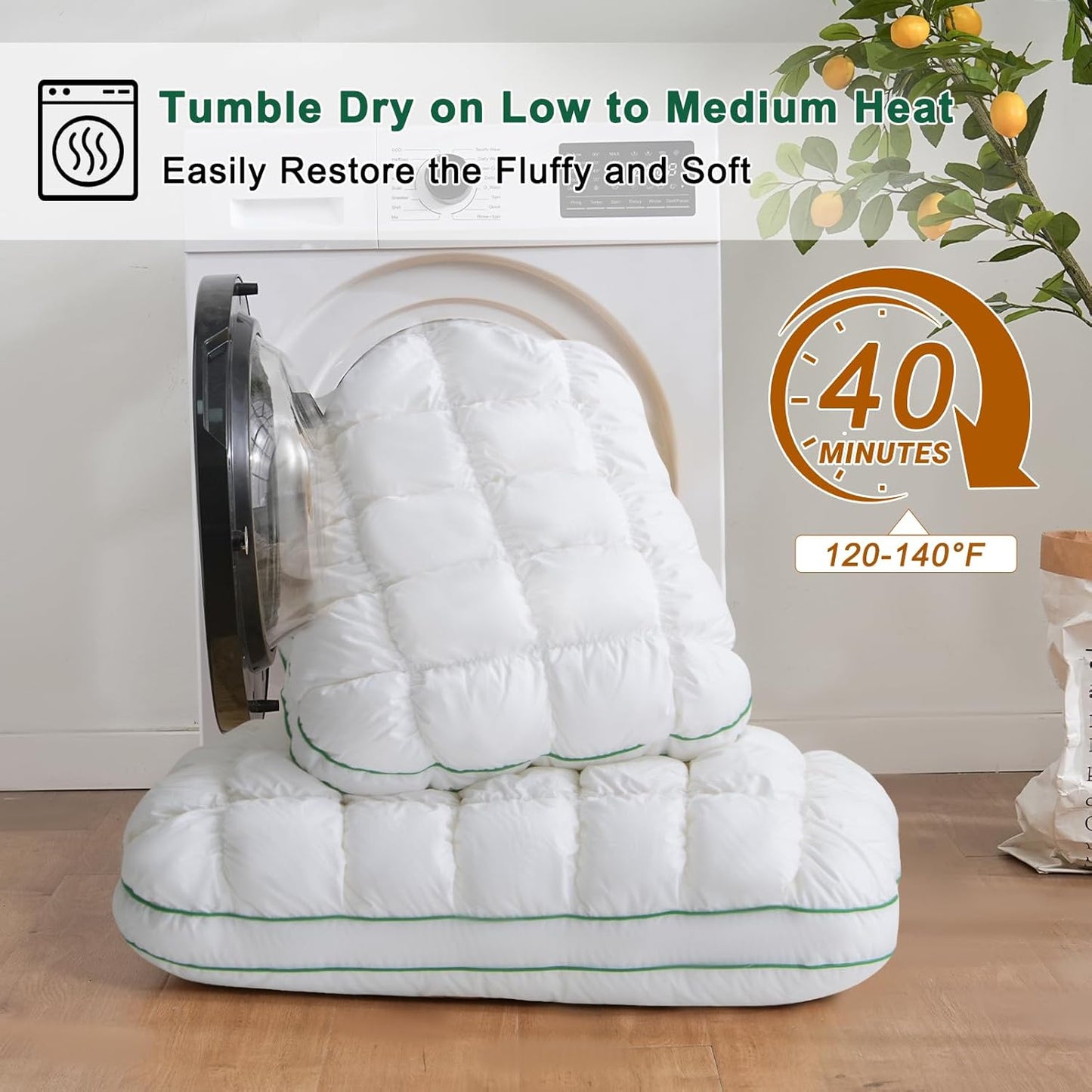 Dluxe Ave. ( QUEEN ) Fluffy Support Bed Pillow, Pack of 1, Luxury Hotel Quality  (White)