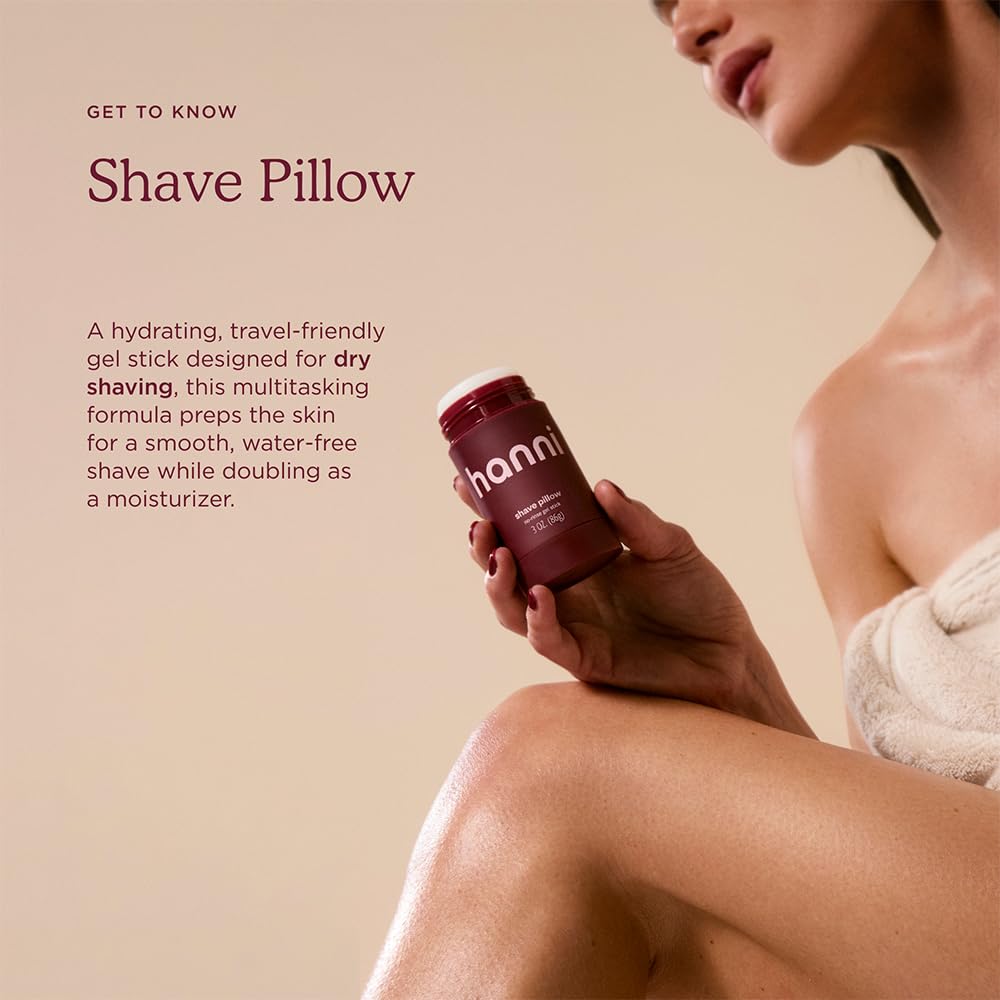 Dluxe Ave. HANNI Shave Pillow Shaving Gel for Women and Men Hair Removal Products for Pubic Body Hair or Legs In-Shower/Waterless Razor Travel Friendly Skin Care Moisturizer Womens Grooming 3 oz