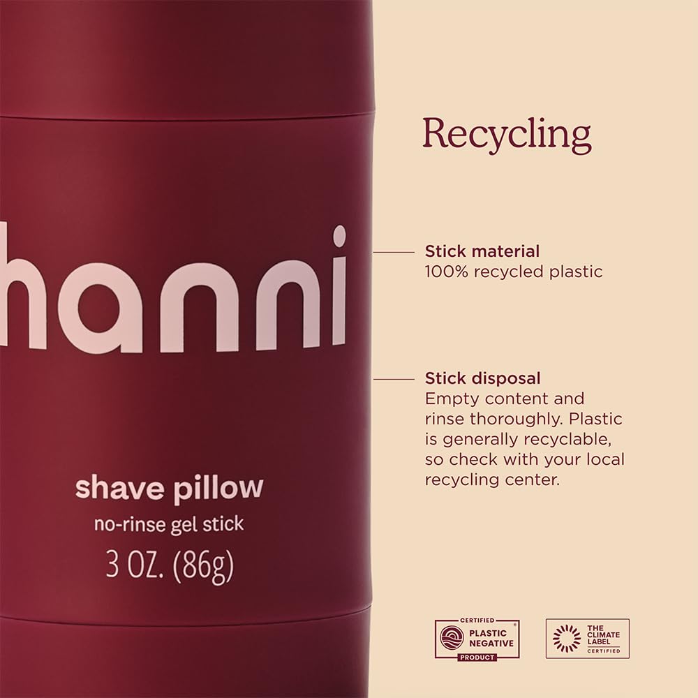 Dluxe Ave. HANNI Shave Pillow Shaving Gel for Women and Men Hair Removal Products for Pubic Body Hair or Legs In-Shower/Waterless Razor Travel Friendly Skin Care Moisturizer Womens Grooming 3 oz