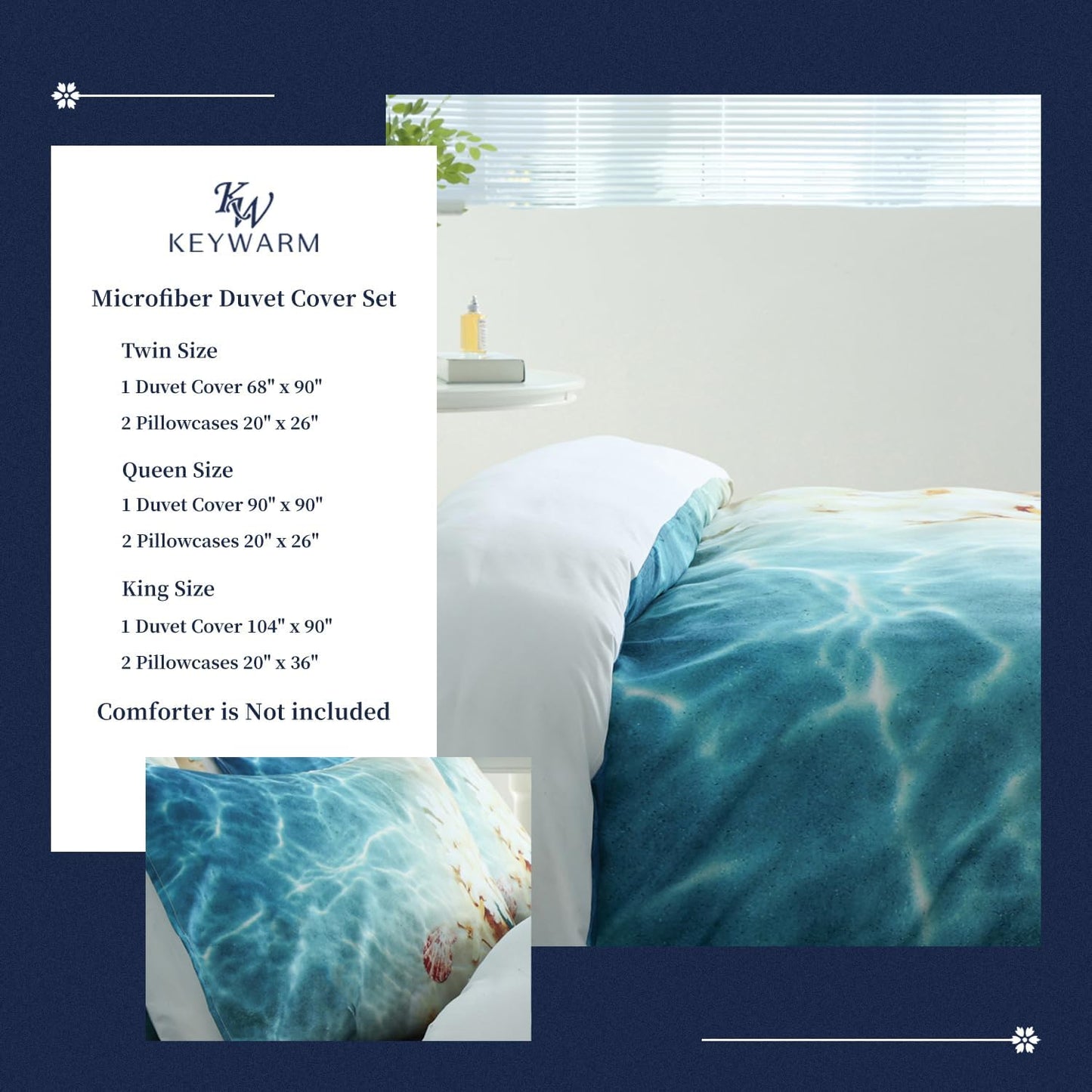 Dluxe Ave. ( QUEEN ) 3 Pcs { DUVET COVER} Bedding set