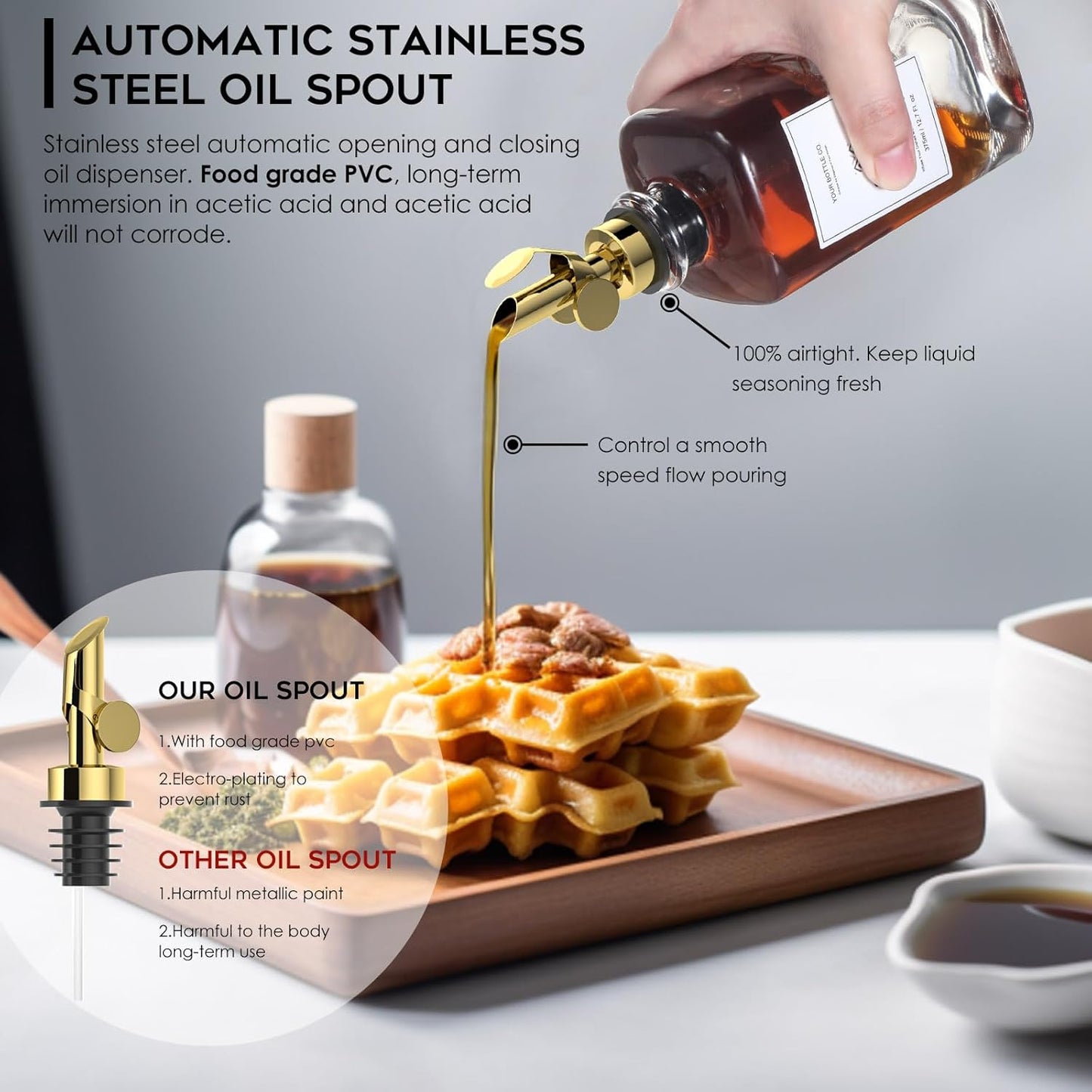 Dluxe Ave. Glass Olive Oil Dispenser Bottle / 12.7Oz