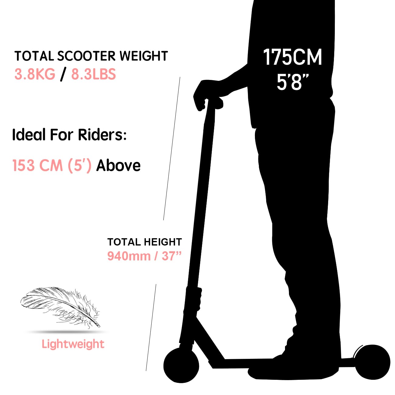 Dluxe Ave. Limit LMT71AZ Pro Street Scooters with Boxed Ends Best Freestyle BMX Stunt Scooter Perfect for Tall Adults and Teens Intermediate or Advanced Trick Scooter Riders.