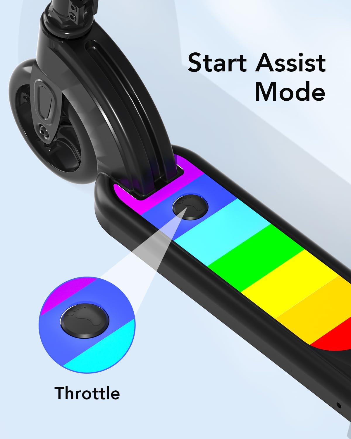 Dluxe Ave. ANHAO Electric Scooter for Kids Ages 6-12 (Mainly 6-10) Kids Electric Scooter with Adjustable Height Flash Wheel Kick Scooter for Kids up to 110 lbs up to 6mph