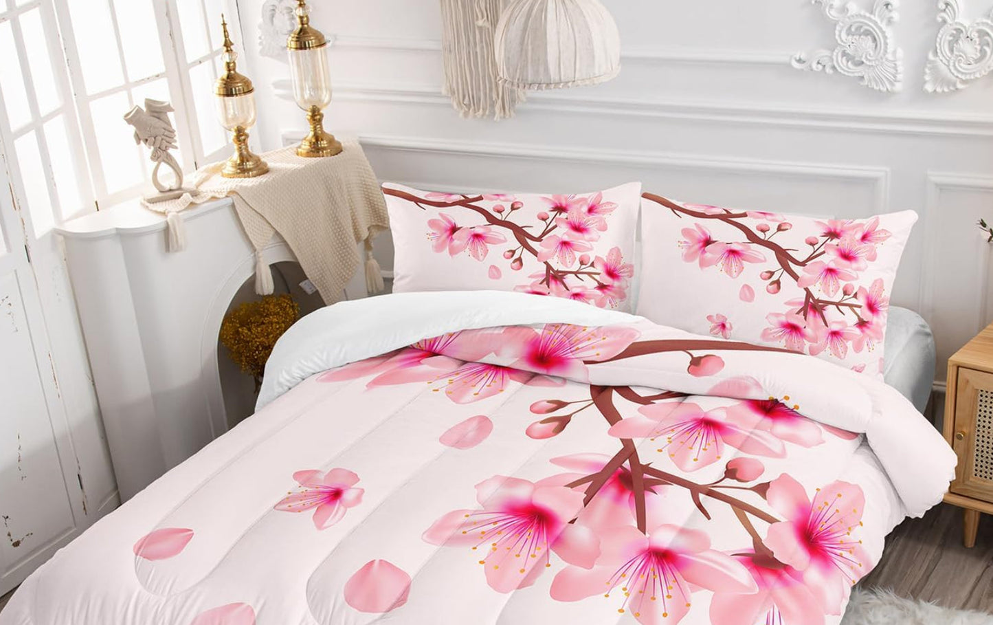 Dluxe Ave. ( FULL ) 3 Pcs Comforter and Bedding Set/ Pink