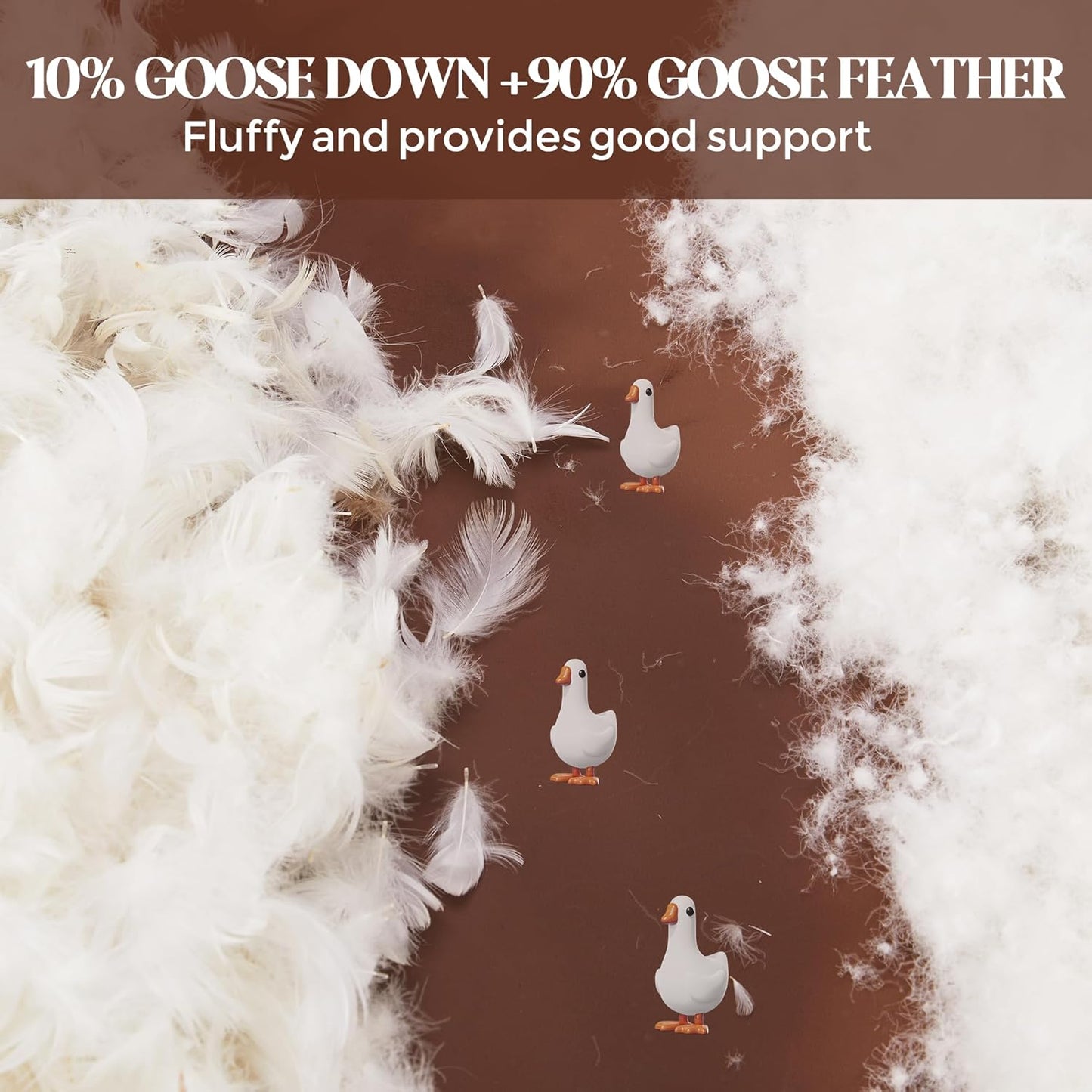 Dluxe Ave. ( KING )Goose Feathers Down Pillows, Set of 2, Gusseted Hotel Collection