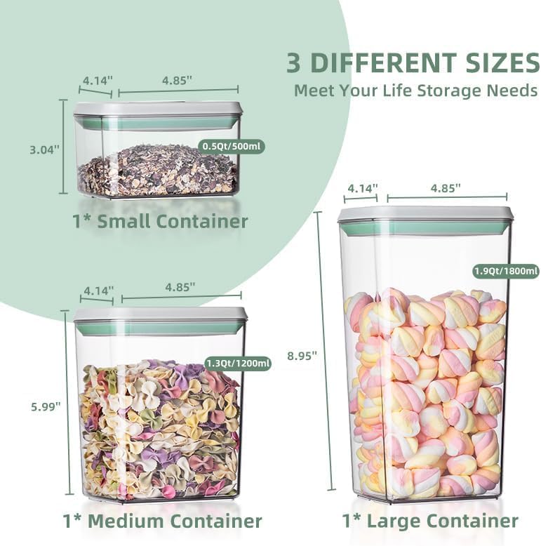 Dluxe Ave. 8Pcs Pop Containers with Lids/Stackable Container with Labels BPA-Free