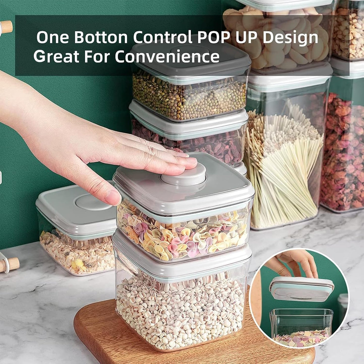 Dluxe Ave. 8Pcs Pop Containers with Lids/Stackable Container with Labels BPA-Free