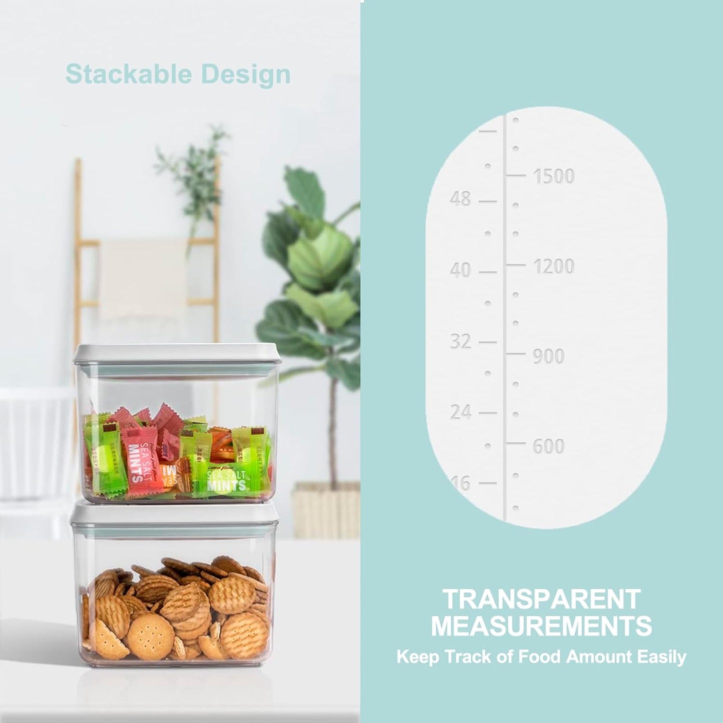 Dluxe Ave. 8Pcs Pop Containers with Lids/Stackable Container with Labels BPA-Free
